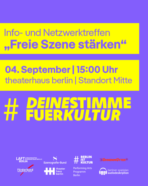 Info- und Netzwerkveranstaltung: Freie Szene stärken